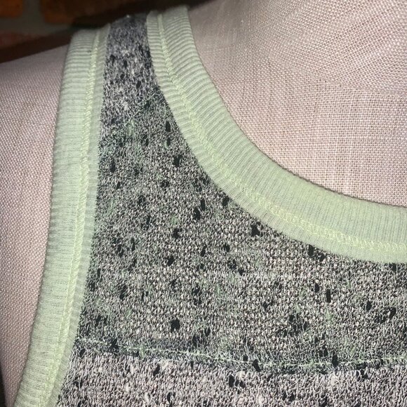 Free People Gray Knit Tunic Tank With Green Trim Size Small - Picture 2 of 5